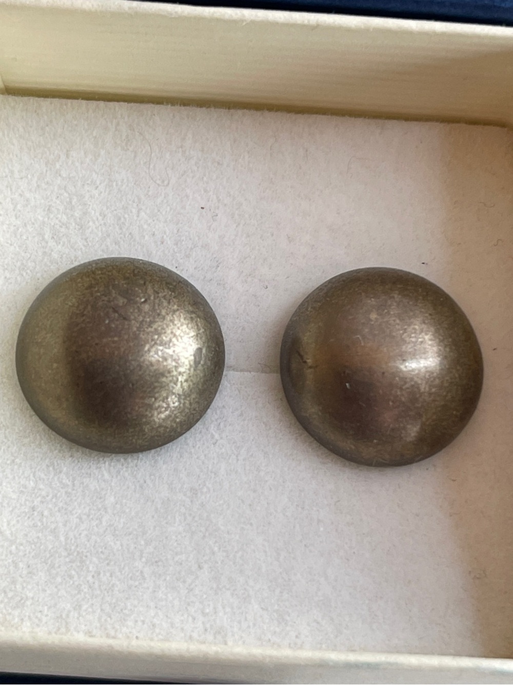 Classic Round Metallic Dome Earrings - Antique Brass Tone